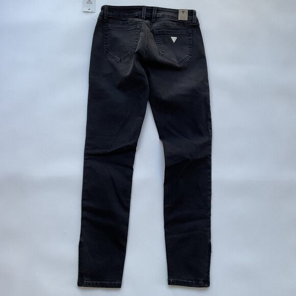 Guess Women’s Marilyn 3 Zip Black Skinny Jeans Super Stretch Ankle Zip Size 25 - Picture 8 of 11